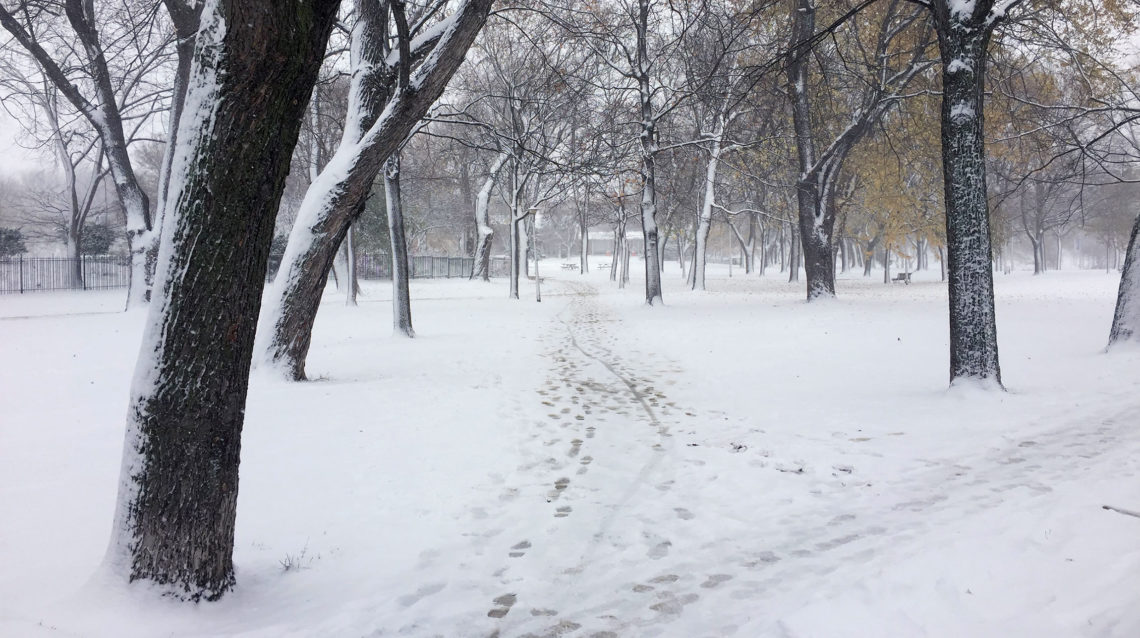 Montreal sous la neige en hiver